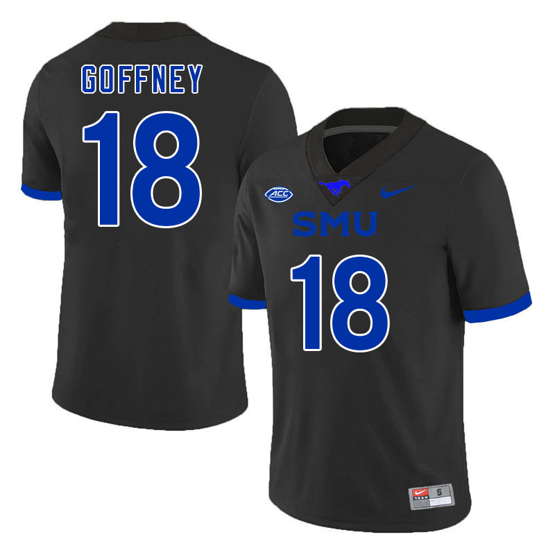 SMU Mustangs #18 Dylan Goffney Jersey College Football Uniforms-Black
